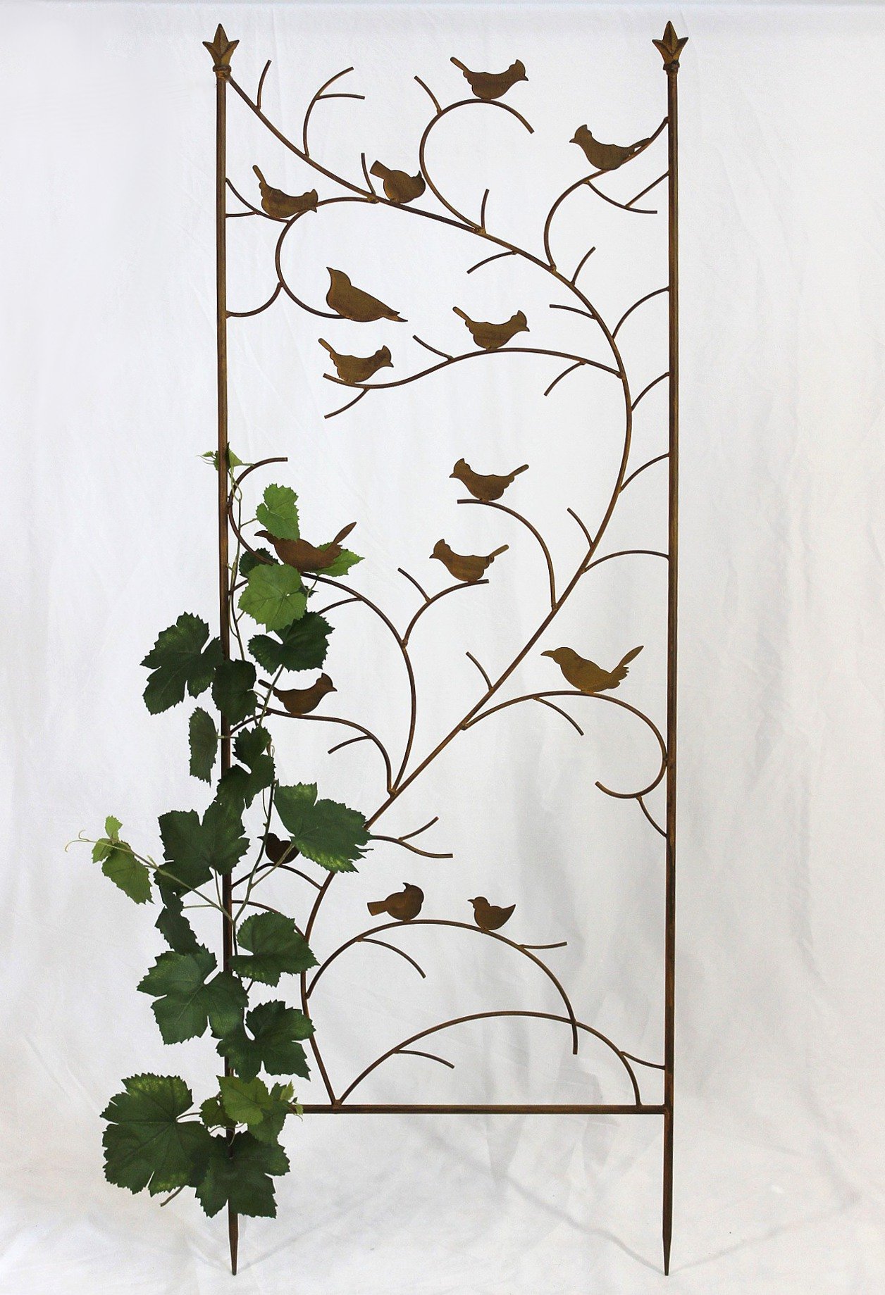 DanDiBo Rankhilfe mit Vögel 120705 Rankgitter aus Metall H-150 cm B-50 cm Kletterhilfe