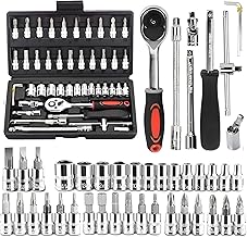 VERAT 46 in 1 Tool Kit/Screwdriver/Multi-Purpose Combination Tool Case Precision Socket Set/DIY Projects/Precision Screwdriver/Set for Game Console/Bike/Car/Home Tool Kit Set Wrench Set (Black)