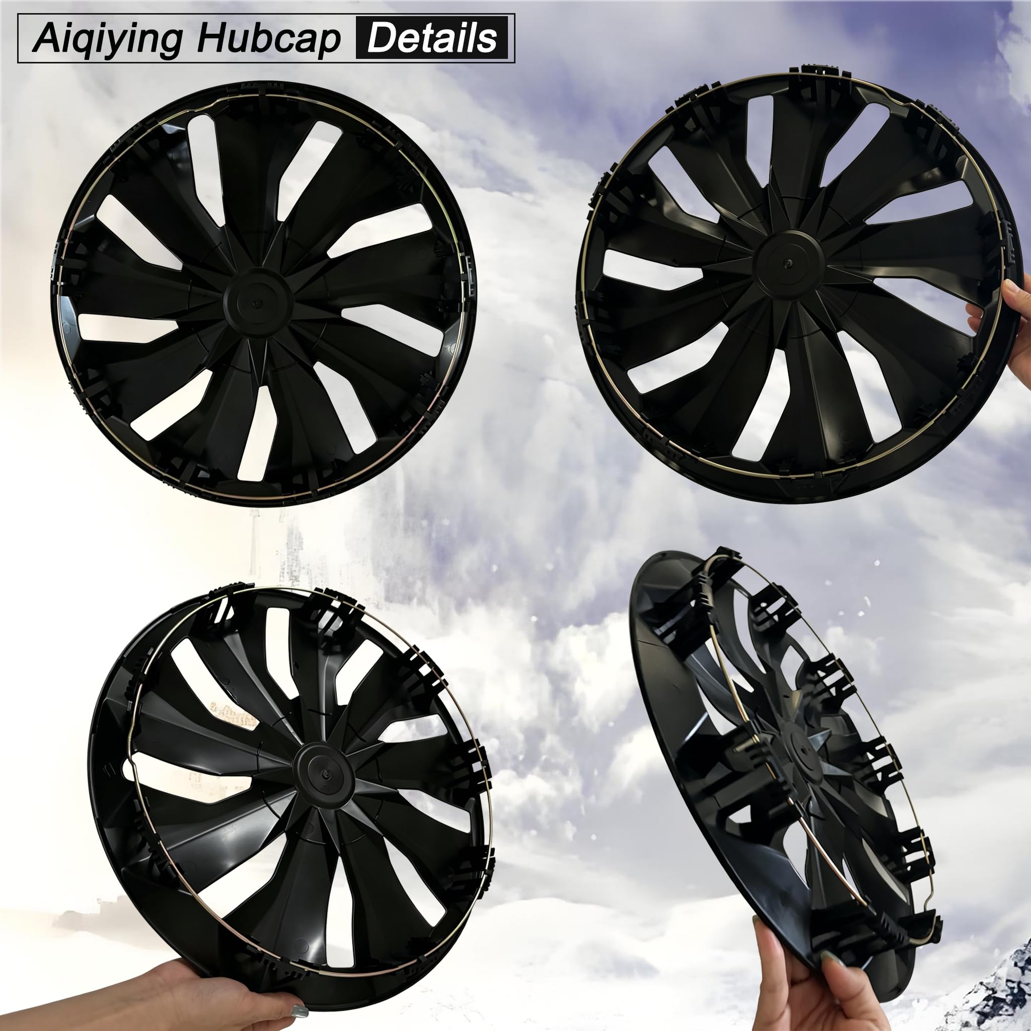 Aiqiying Lot de 4 Bouchons de Rechange universels pour Jantes R16 en ABS, Accessoires extérieurs pour Voiture, Camion et SUV