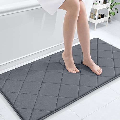 Miniatura 129 de OLANLY Tapete de baño de espuma viscoelástica de 24 x 16 pulgadas, ultra suave y absorbente, lavable a máquina, cómodo tapete de baño para suelo de