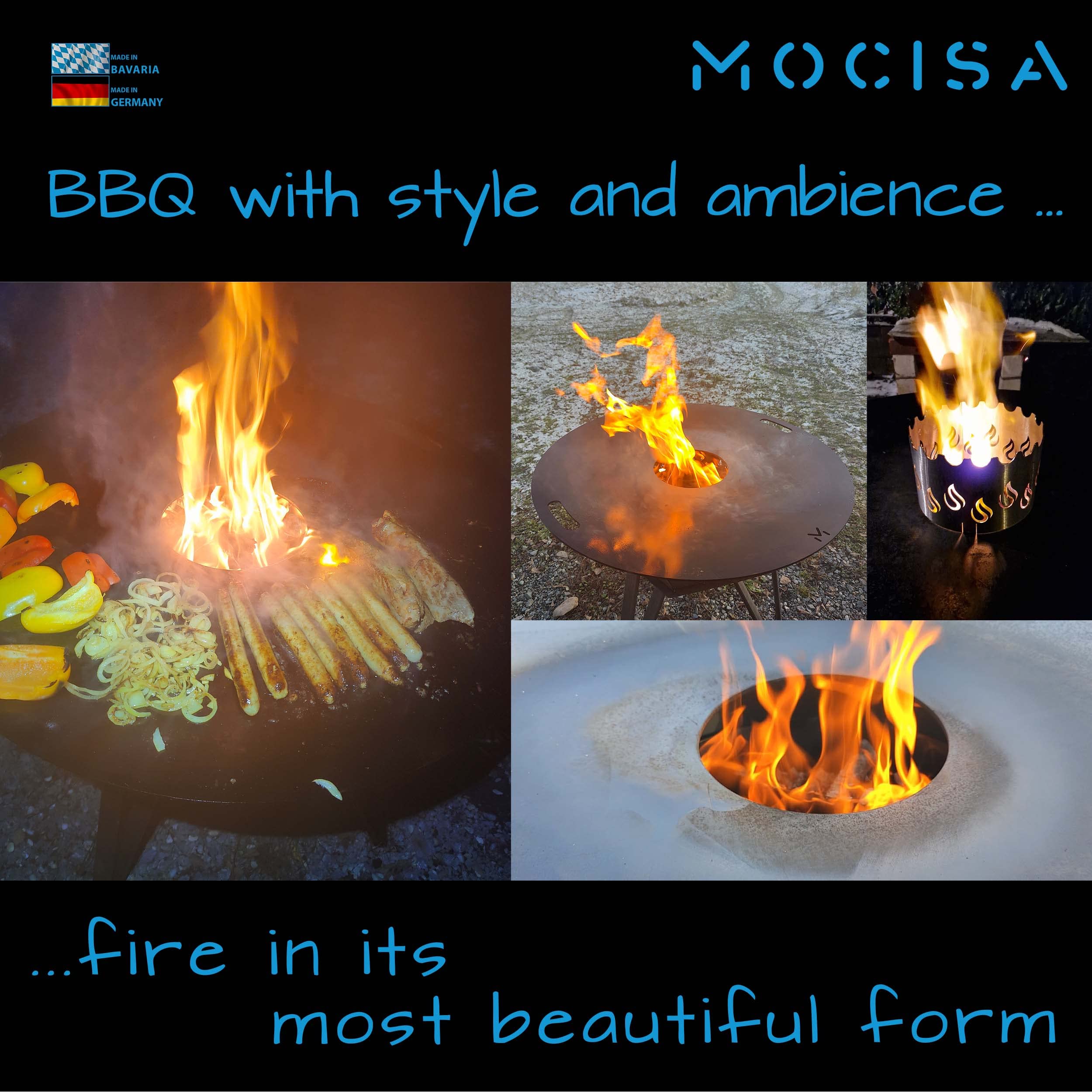 Płyta grillowa, płyta paleniskowa, Ø 48,5 cm, do grilla beczkowego, grill kulisty, piec rakietowy, stal nieobrobiona 4 mm, wyprodukowana w Bawarii | Plancha | Pierścień ogniowy | BBQ Disc