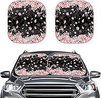 Vista 8 de Mumeson Parasol de dos piezas para parabrisas de automóvil de noche estrellada, parasol para rayos UV y reflector de calor para casi vehículos