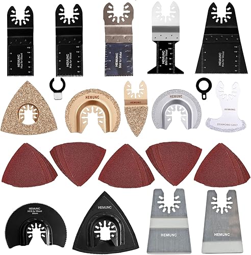 Miniatura 7 de HEMUNC 118 cuchillas oscilantes para herramientas kit de accesorios de cuchillas de sierra multiherramienta oscilantes