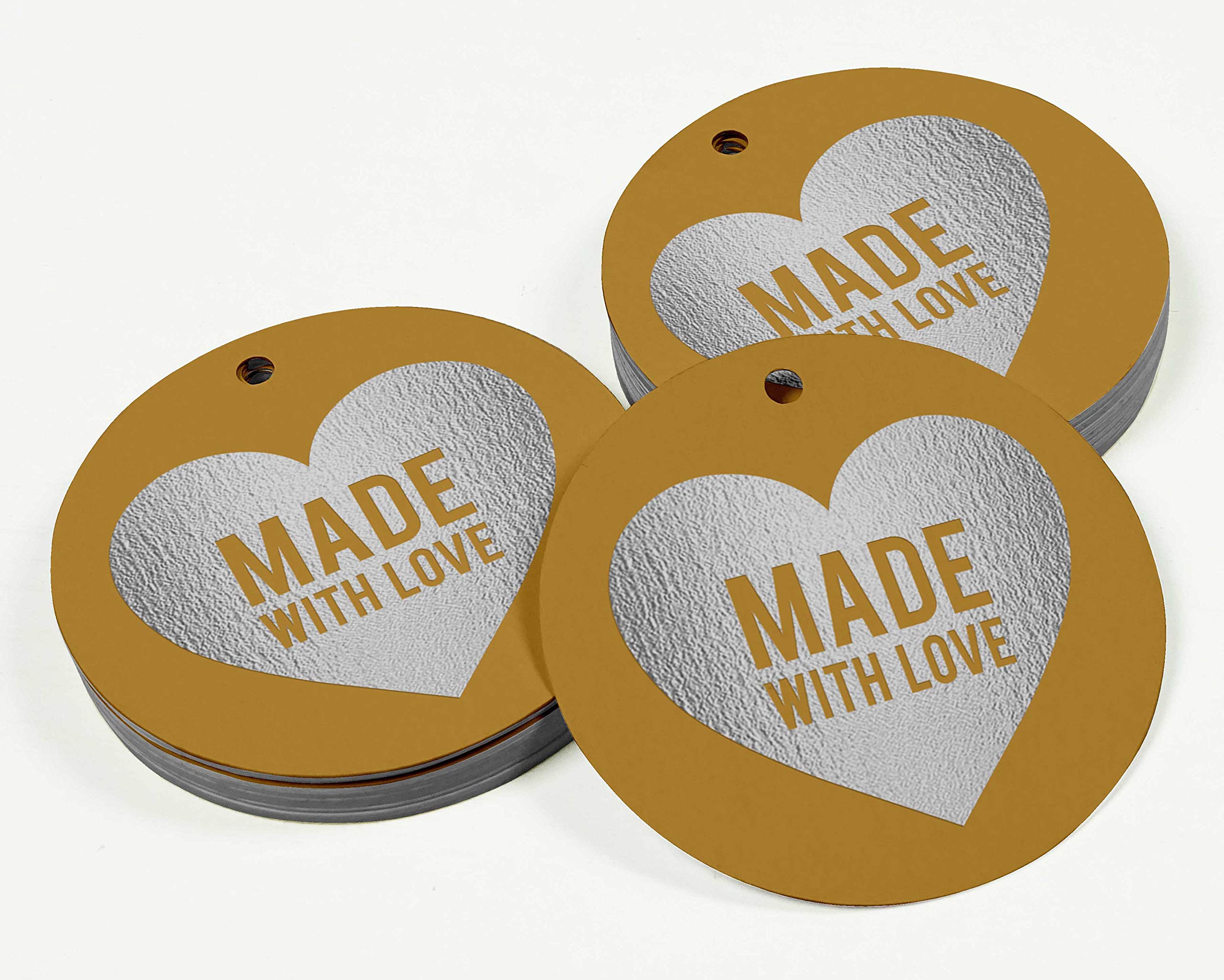 100 Tag Personalizzati 'Made With Love' Per Bomboniere Matrimonio – 4x5,5 Cm – Colore Magenta