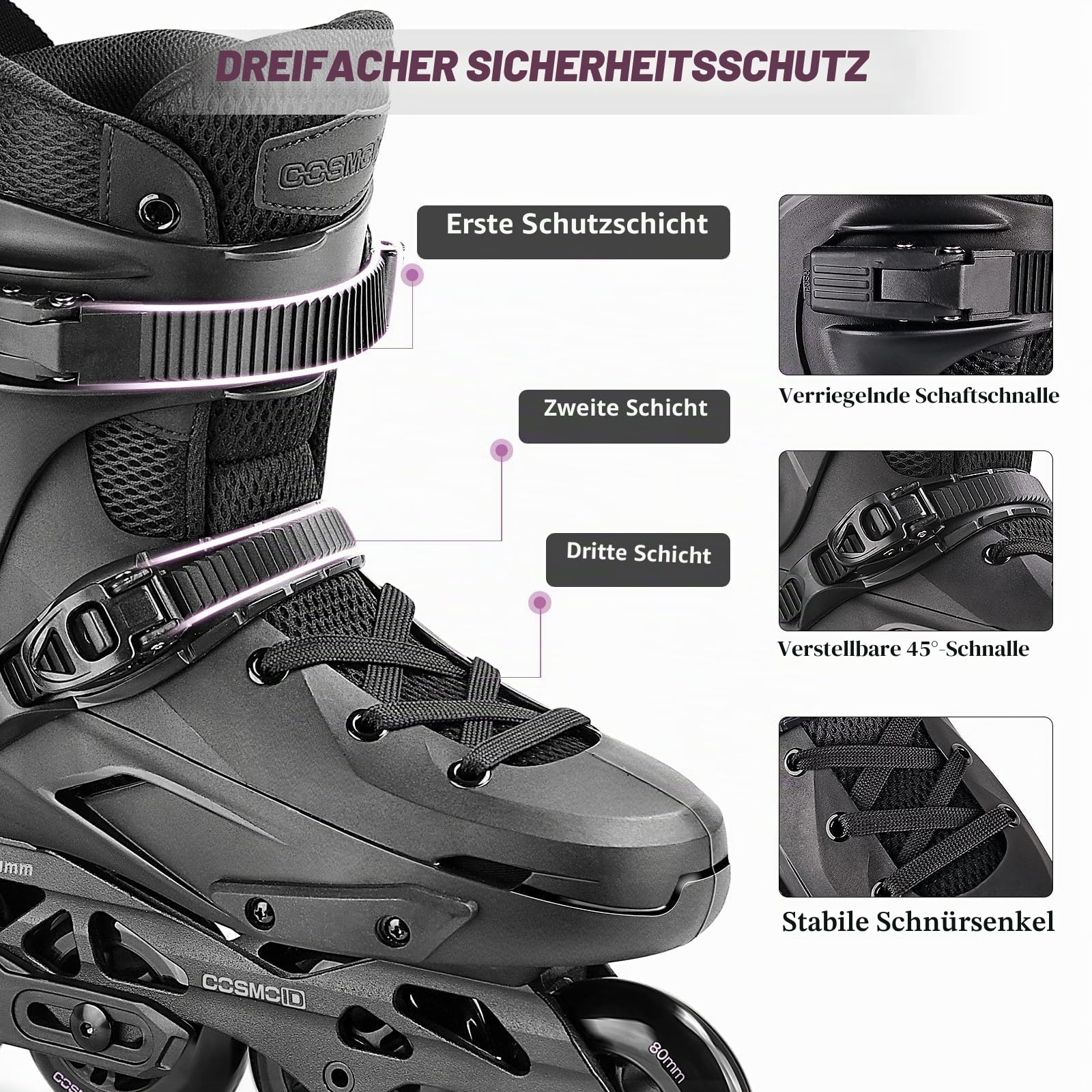 Inline Skates for Women Men, Roller Skate Blade Adult Male Female, Professional Fitness Roller Skates Blades for Unisex