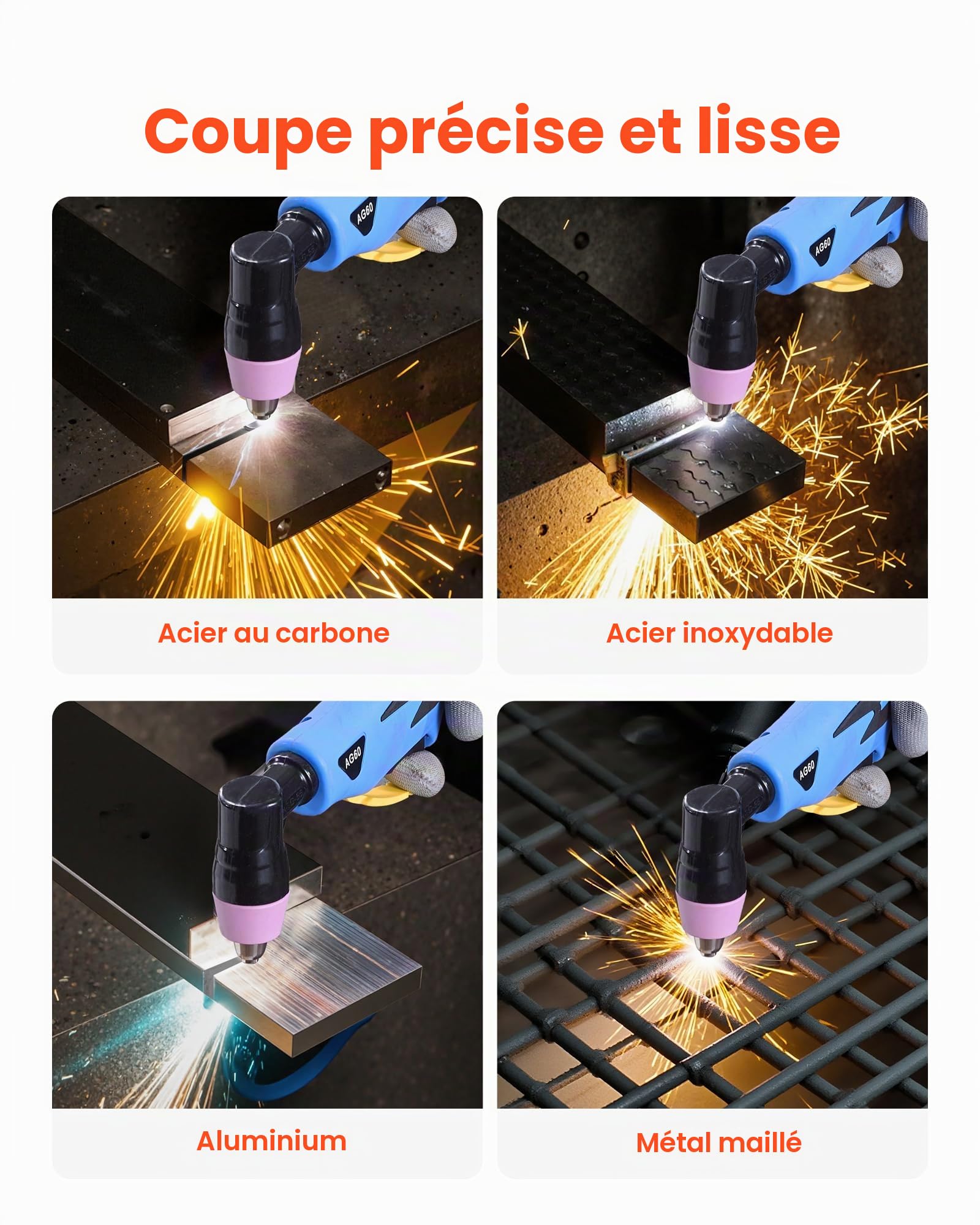 VEVOR Découpeur Plasma, 60 A, Machine de Découpe Plasma Triphasée 400 V, avec Fonction 2T/4T, Onduleur IGBT, Affichage Numérique, Commande Intelligente, Temps PT/PA Réglables, pour Usage Industriel