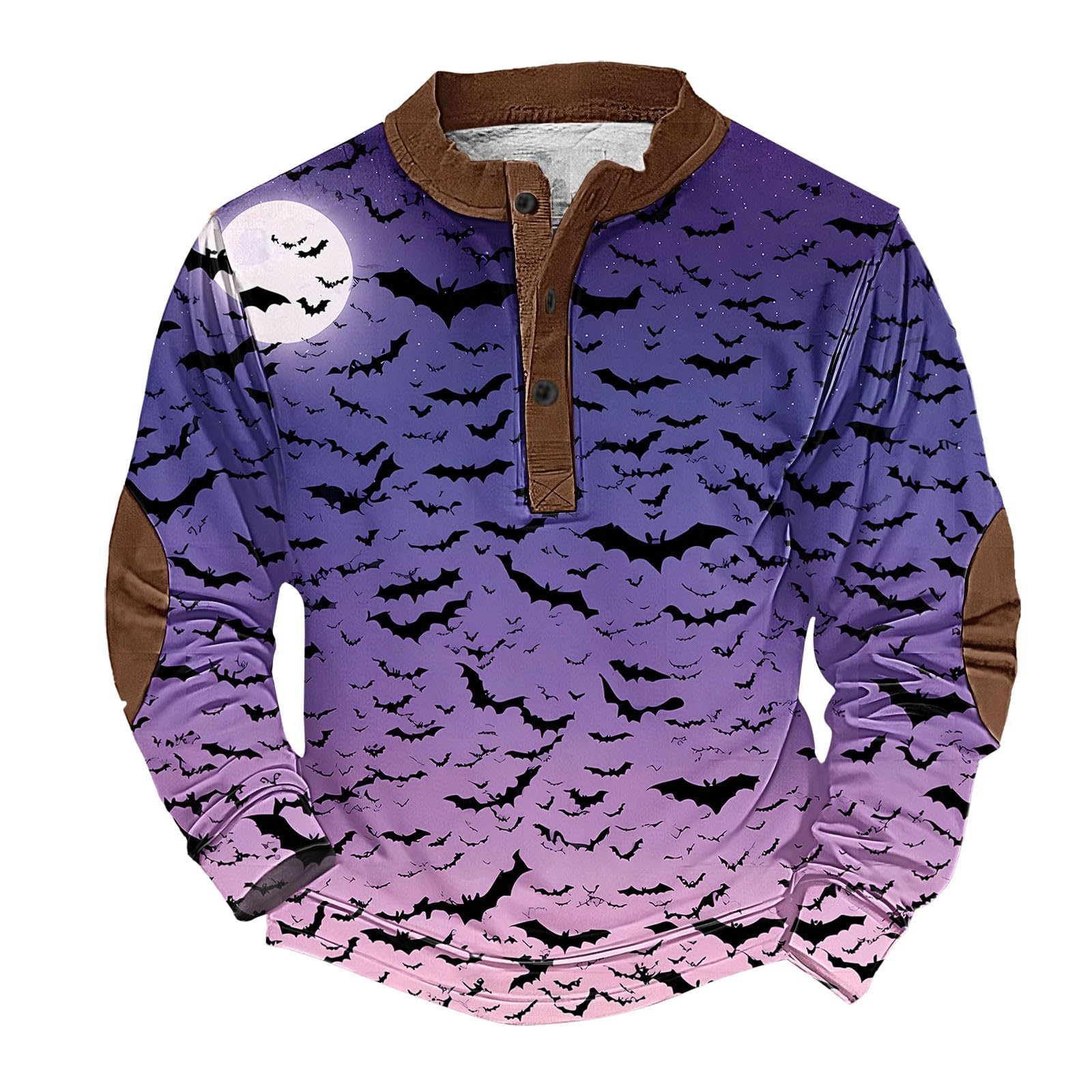 Chaquetones Hombre Invierno Sudadera con Cuello Abotonado Y Estampado Retro De Halloween para Tops Mujer Ropa Ciclismo Kit Pesca Completo Top Deportivo Chandal Chaqueta Marca Moto Camisa