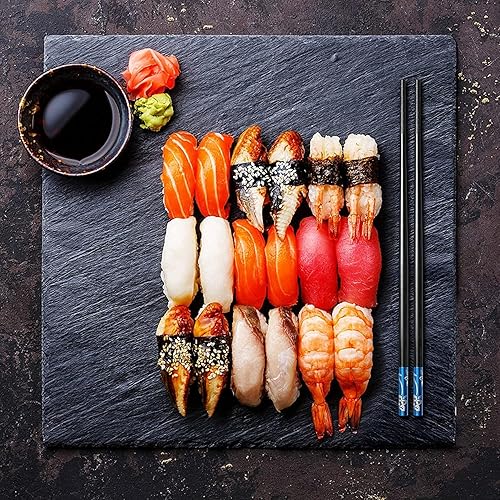 Miniatura 6 de 5 pares de palillos de fibra de vidrio, reutilizables, aptos para lavavajillas, flores de color 3 x 10 (Y-010)