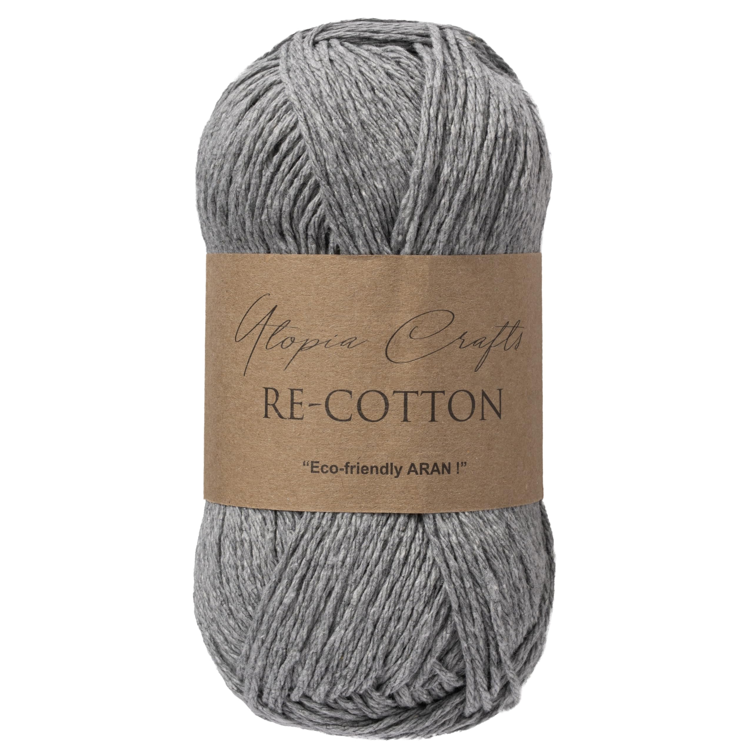 Utopia Crafts Re-Cotton Knitting Yarn 100g (Ash Grey)