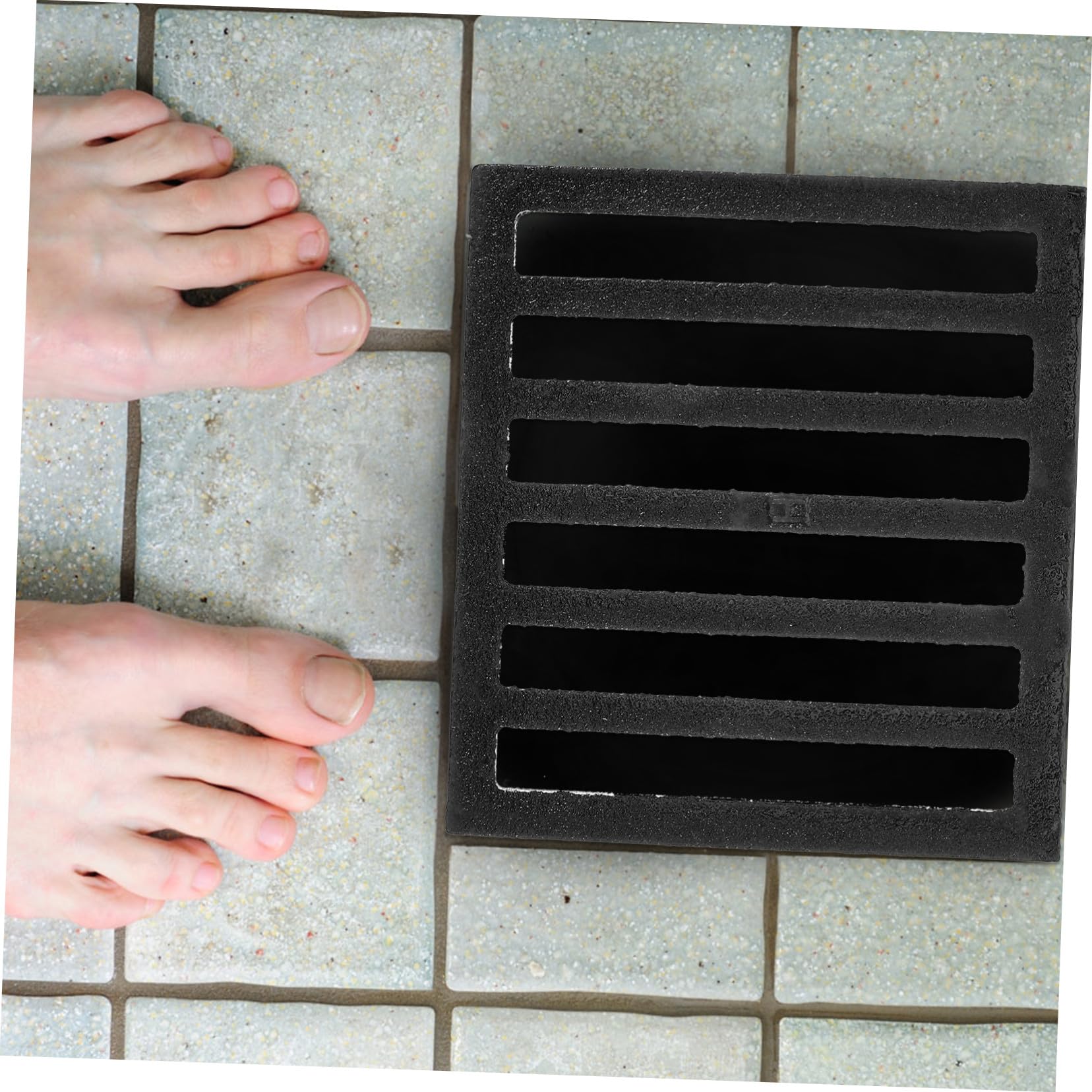 UKCOCO Tapa de Desagüe de Hierro Fundido Cuadrada para Baño y Ducha Filtro Antiolor y Antiobstrucción Rejilla Resistente para Drenaje de Suelo y Lavabo Cubierta Duradera para Exteriores