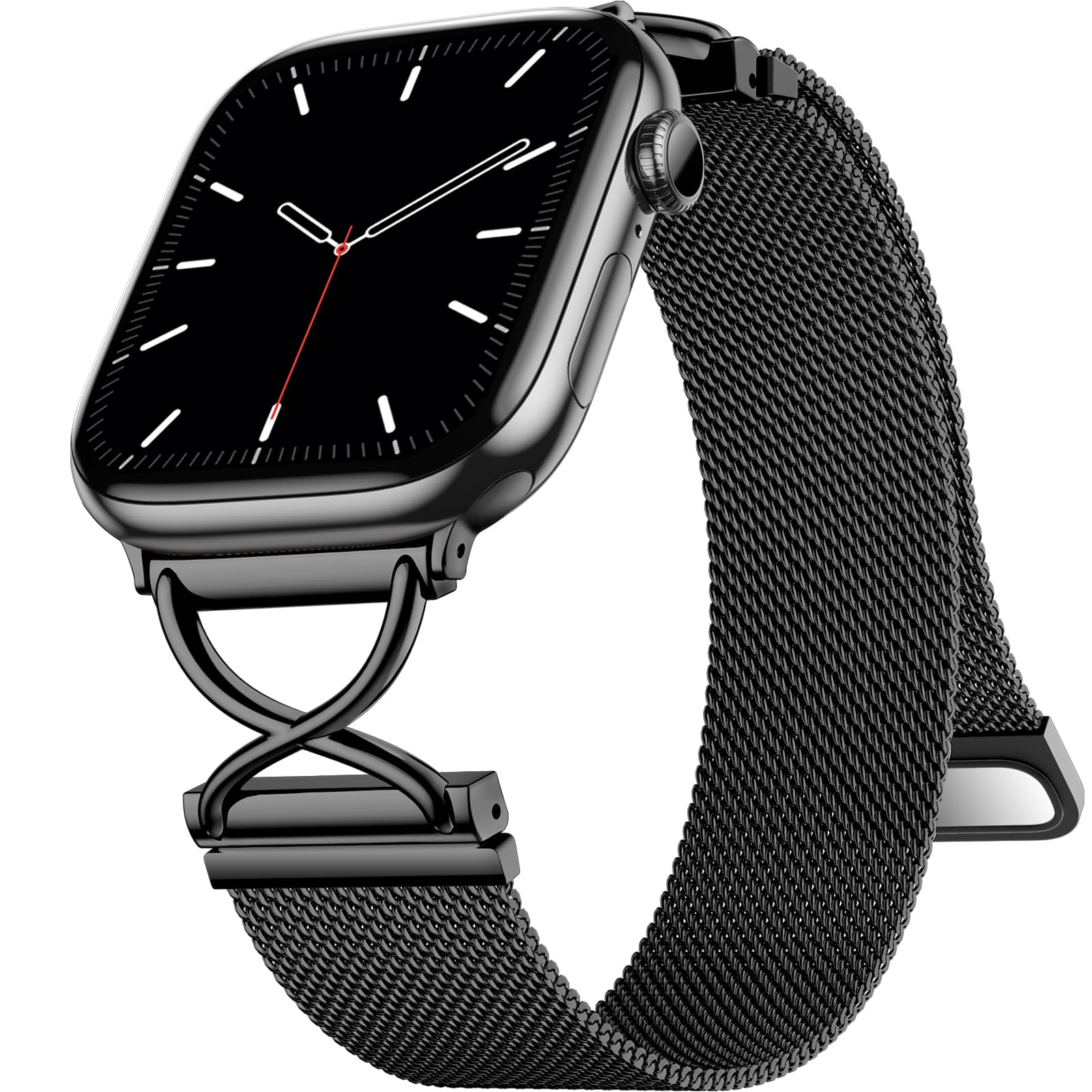 Rabini Magnetic Band Compatible with Apple Watch Bands for Women 40mm 41mm 38mm 42mm 44mm 45mm 46mm 49mm, Stainless Steel Mesh Wristband Metal Strap