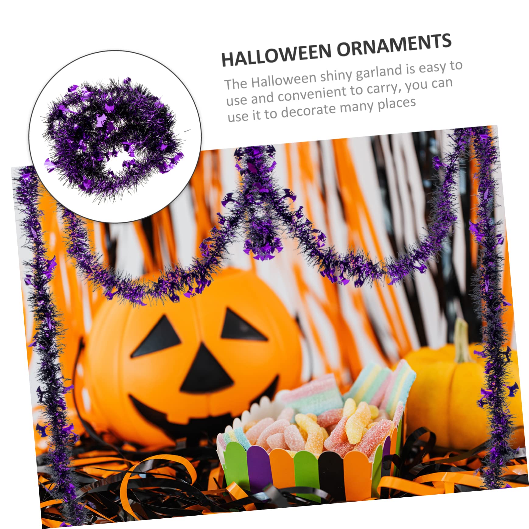 ABOOFAN 9stücke Teiliges Halloween Dekorationsset Mit Tinsel Girlande Für Innen Und Außendekoration Für Halloween-Partys Mit Leuchtenden Farben Und Flexibler Anwendung