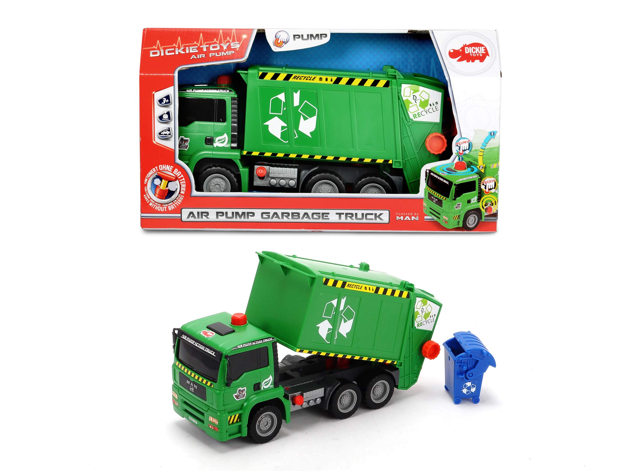 Dickie-Spielzeug 203805000 - Camion della Spazzatura, modellino, Colore: Verde