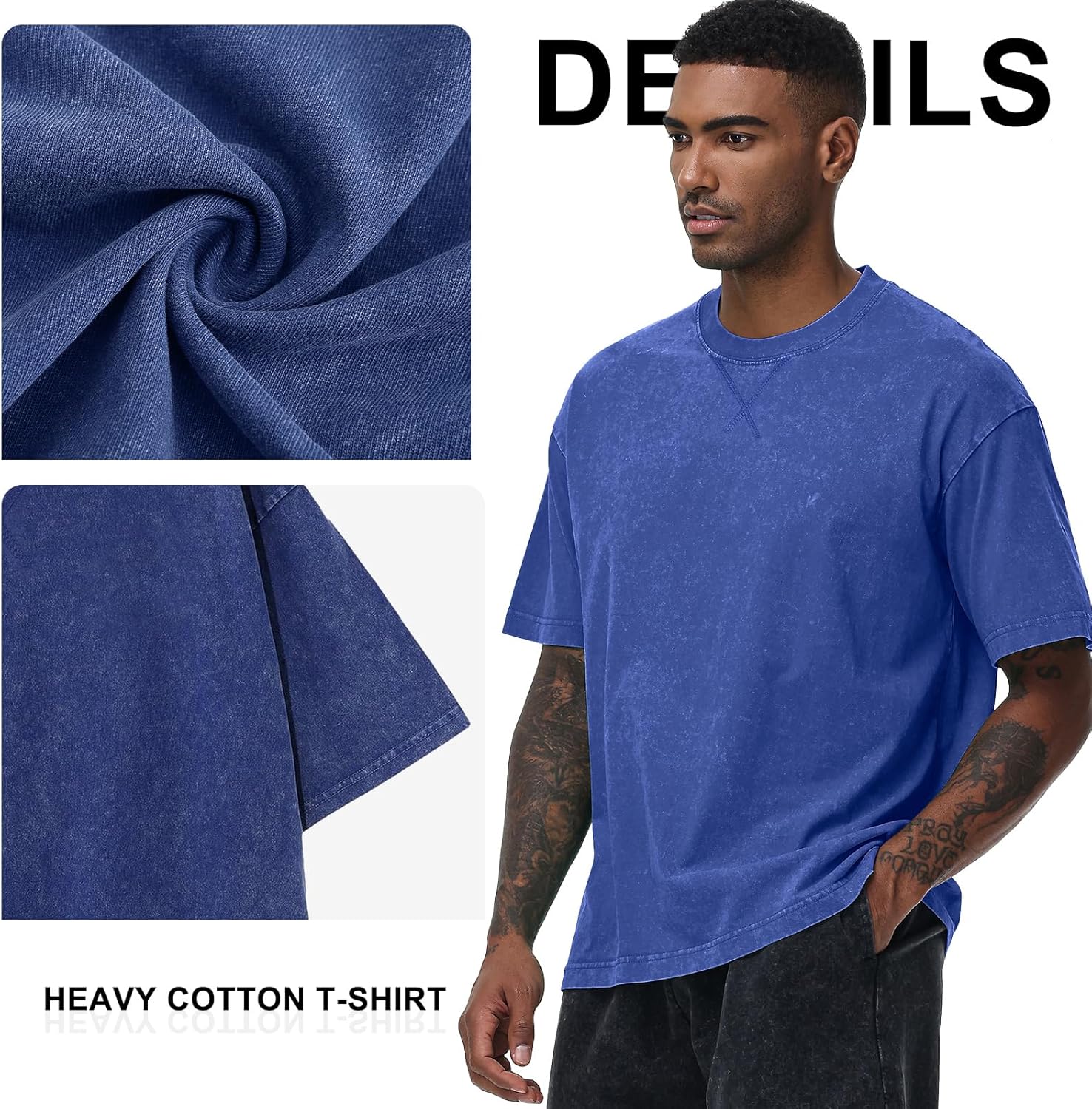 Distressed Oversized Tshirts for Men Vintage Washed Unisex Tees Cotton Casual Hipster Short Sleeve Tops - Image 7