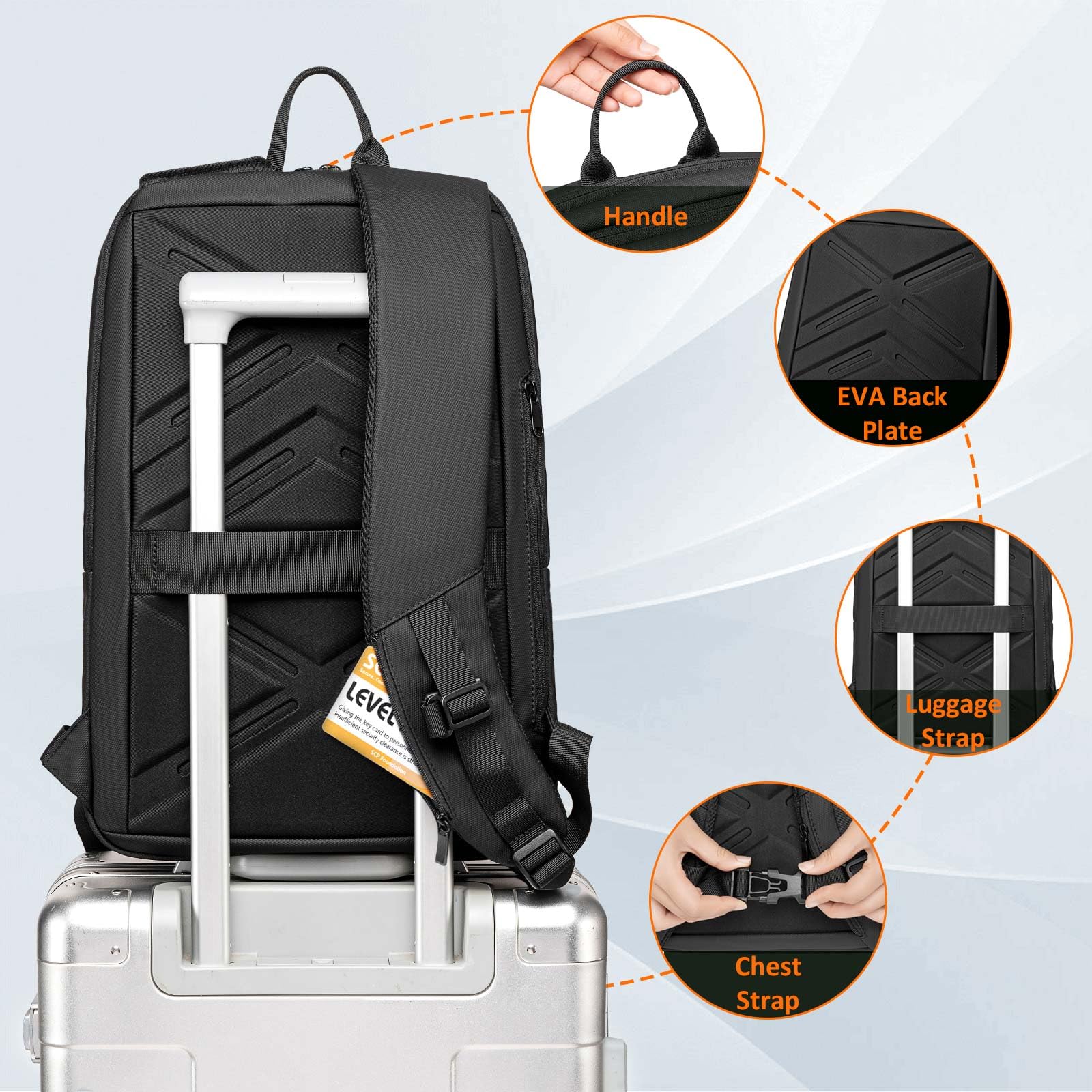 FENRUIEN Office Backpack for Men, Black