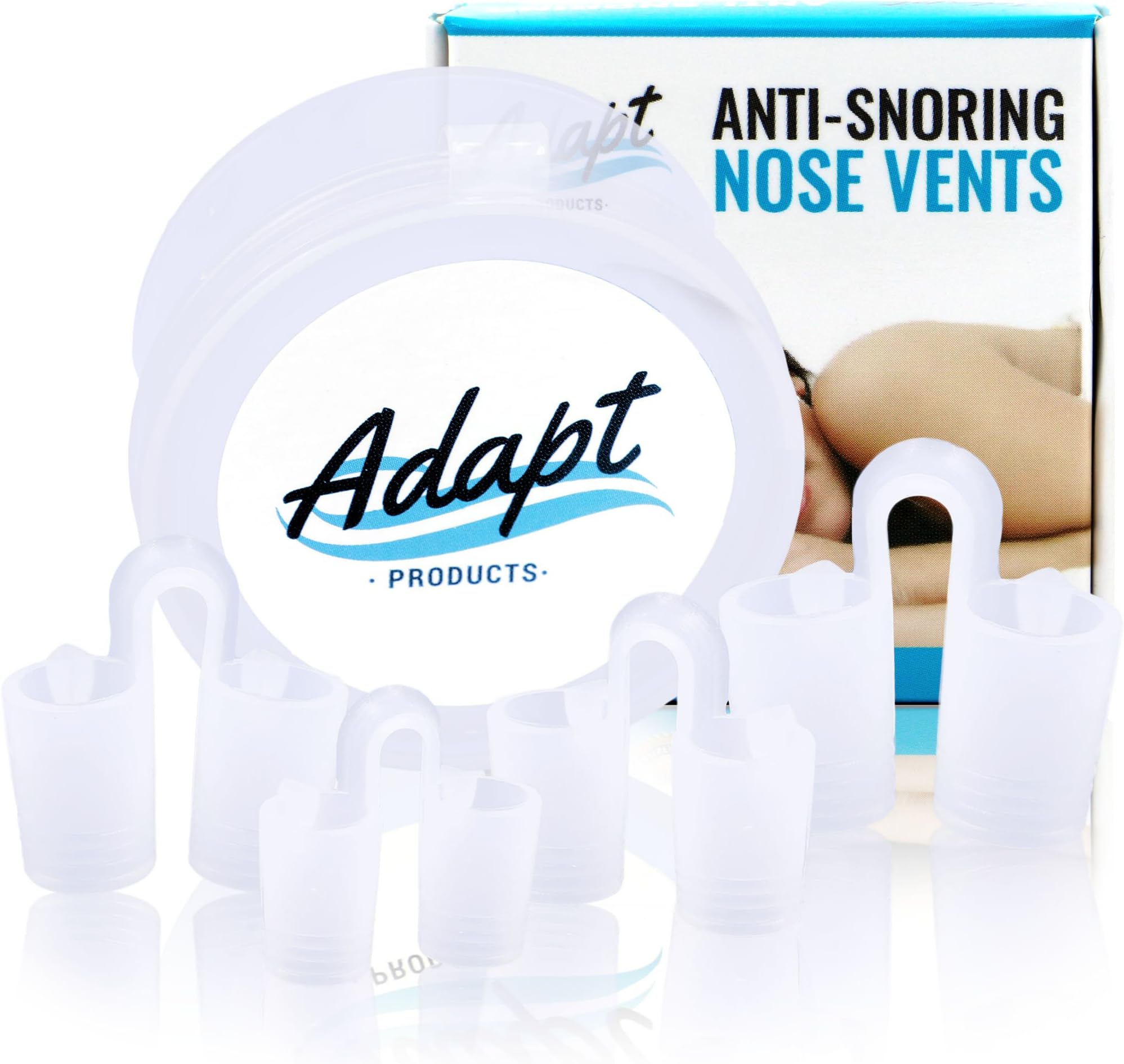 Adapt Products 4-Pack Anti Snoring Nose Vents Sleep Aid Device For Comfortable, Safe, Instant, Fast, Snore Relief, Enjoyable Sleep, Snore Stopper