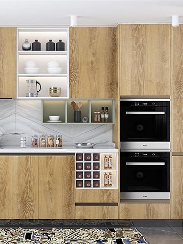 Miniatura 2 de FunStick Papel de contacto de madera natural marrón grueso de 15.8 x 240 pulgadas para encimeras, papel de contacto de grano de madera sintética