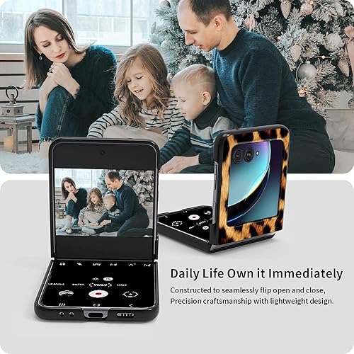 Vista 88 de Funda para Motorola Moto Razr Plus 2023 con protección de pantalla, cubierta trasera de policarbonato duro delgada y ultrafina con patrón de estante