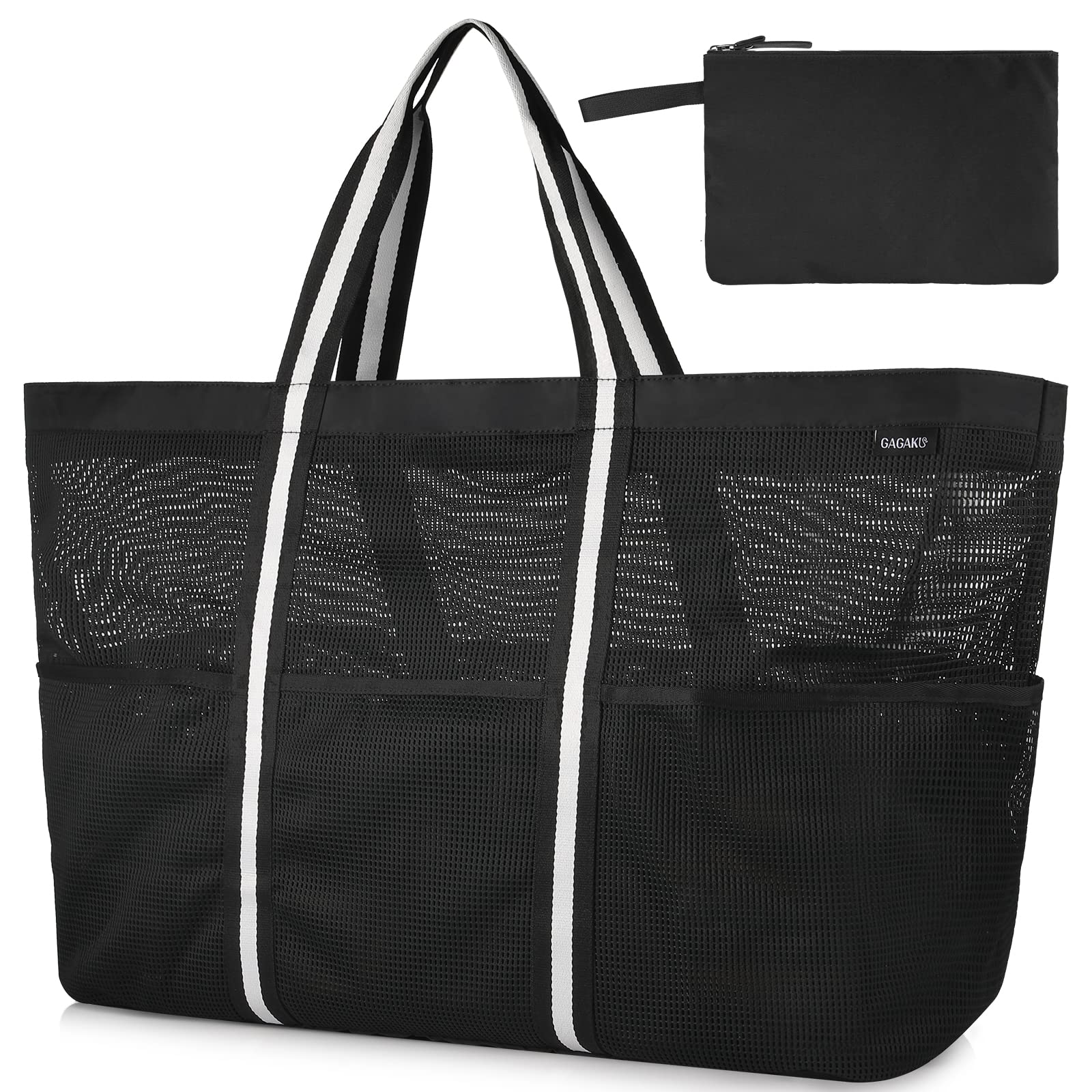GAGAKU XXXL Bolsa Extra Grande de Malla de Playa, Bolsos Totes para Mujer Bolsa de almacenamiento para Playa y Bañarse y Natación
