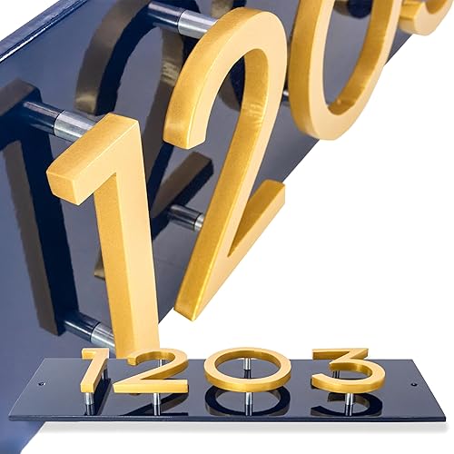 Miniatura 3 de Letrero de pared de dirección horizontal moderno flotante de 4 pulgadas - Letrero de montaje en pared personalizado para el hogar o al aire libre -