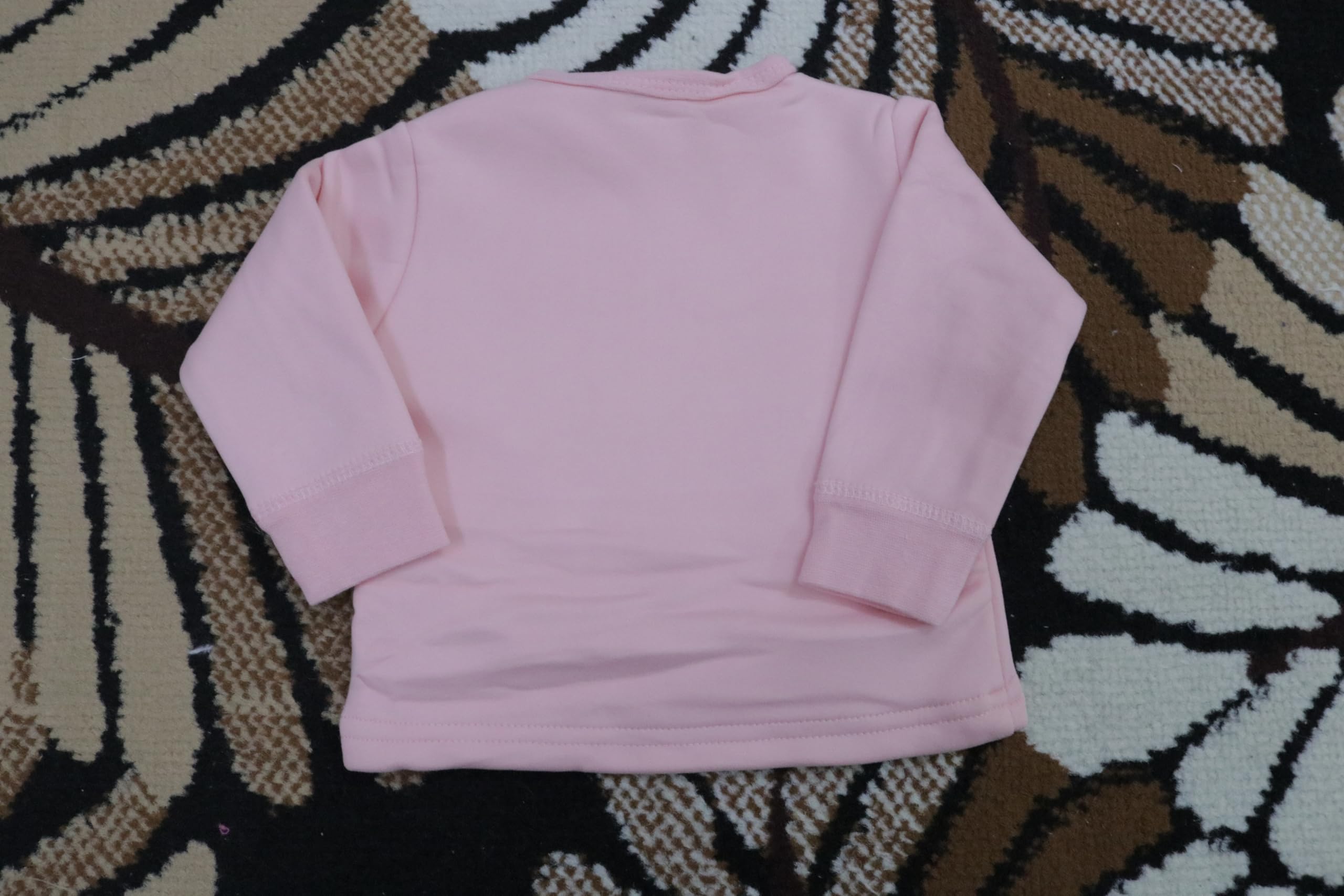 Hold Present Infant Winter Wear Fleece Printed Sweatshirt with Pajama Jogger (Pink, 1-3 Months) 2