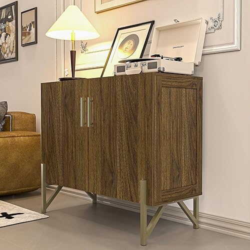 Miniatura 8 de roomfitters Aparador de madera moderno de 39 pulgadas, consola multimedia de mediados de siglo con puertas, gabinete de barra de café, Credenza para