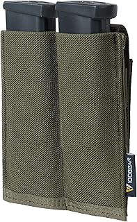 IDOGEAR Molle Mag Pouch 9mm Double Pistol Magazine Pouches Tactical Elastic Mag Carrier for 9mm .40 S&W .45 ACP Magazines - IDOGEAR