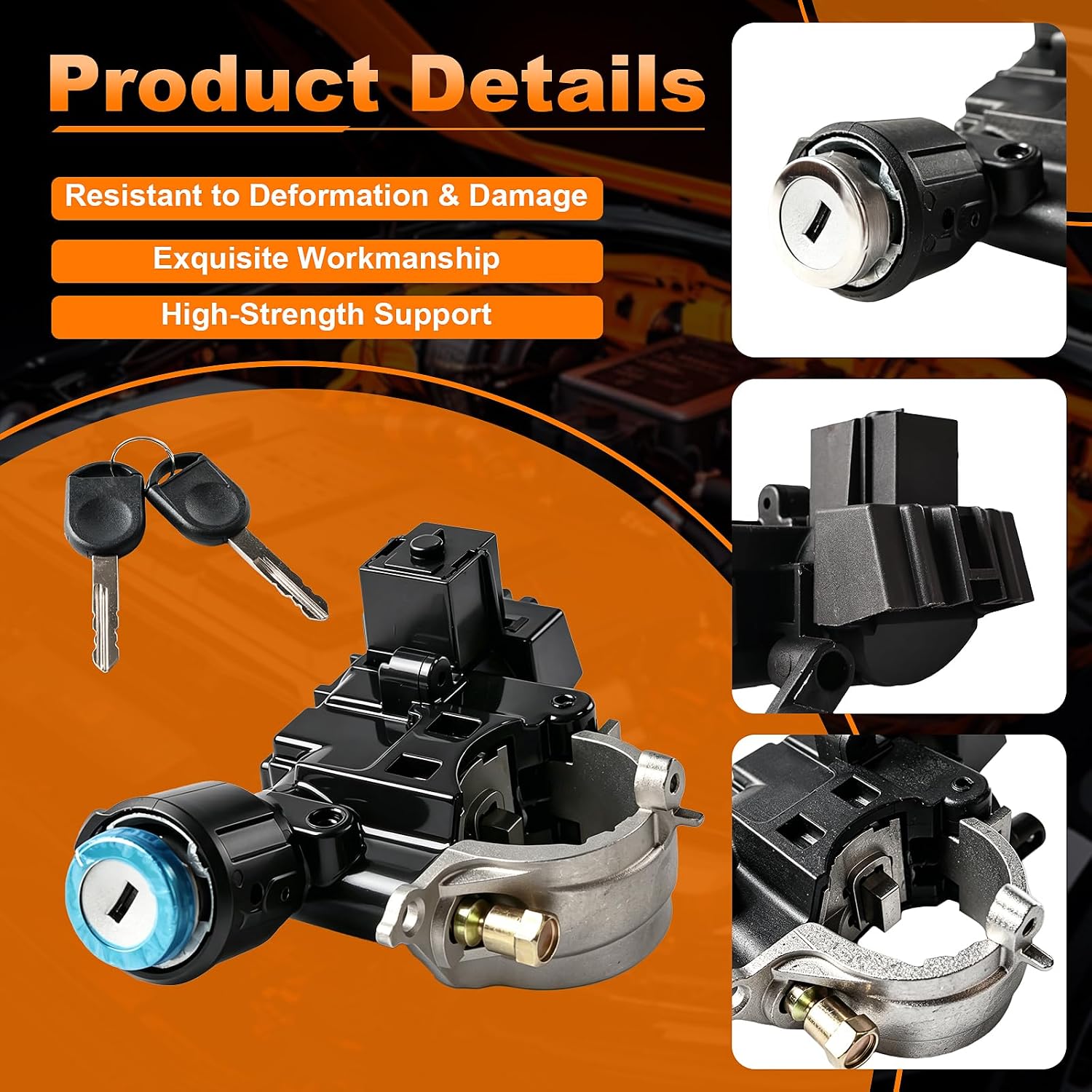 Ignition Lock Housing with 2 Keys and Bolt, Ignition Switch Lock Cylinder Assembly Fit for Ford Escape 2008-2012 for Ford Focus for Mazda Tribute for Mercury Mariner #OE 9L8Z-3511-B ZZDB66160