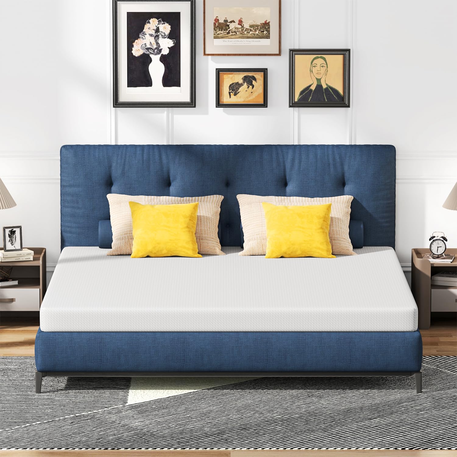 FDW | 6 Inch King Mattress | Medium Firm | Gel Memory Foam | White