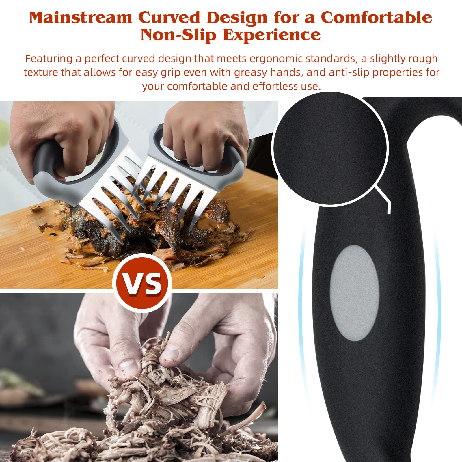 Lisnoway Meat Claws for Shredding, Metal Set of 2 Tools, Chicken