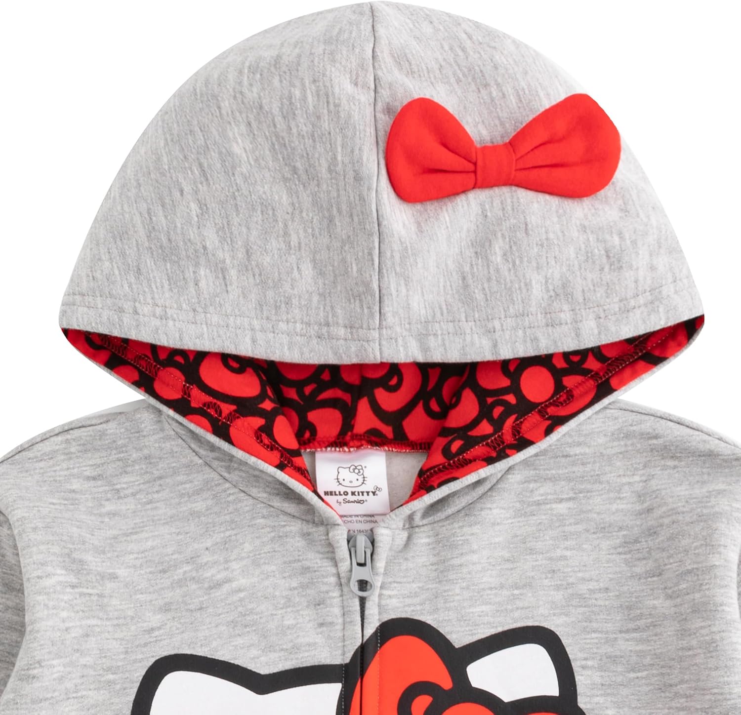 Hello Kitty Girls Zip Up Hooded Sweatshirt for Infant, Toddler and Little Kids - Image 3