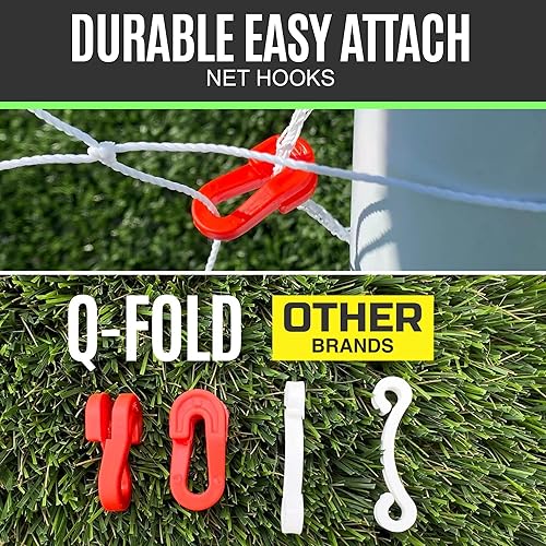Miniatura 8 de QUICKPLAY Q-Fold Match - Portería de fútbol plegable de 30 segundos un solo objetivo La mejor red de fútbol resistente a la intemperie para adultos
