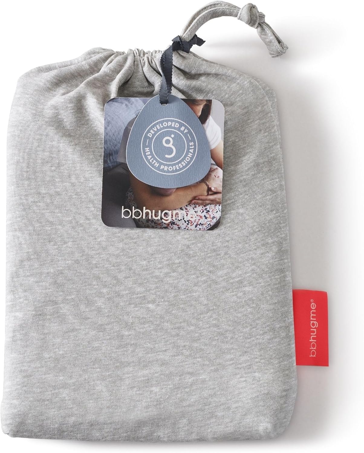 bbhugme Nursing Pillow Cover - Cotton Jersey Fabric - Fits Nursing Pillow for Breastfeeding, Bottle Feeding and Bonding - Cover Only, Nursing Pillow Sold Separately, Grey Melange