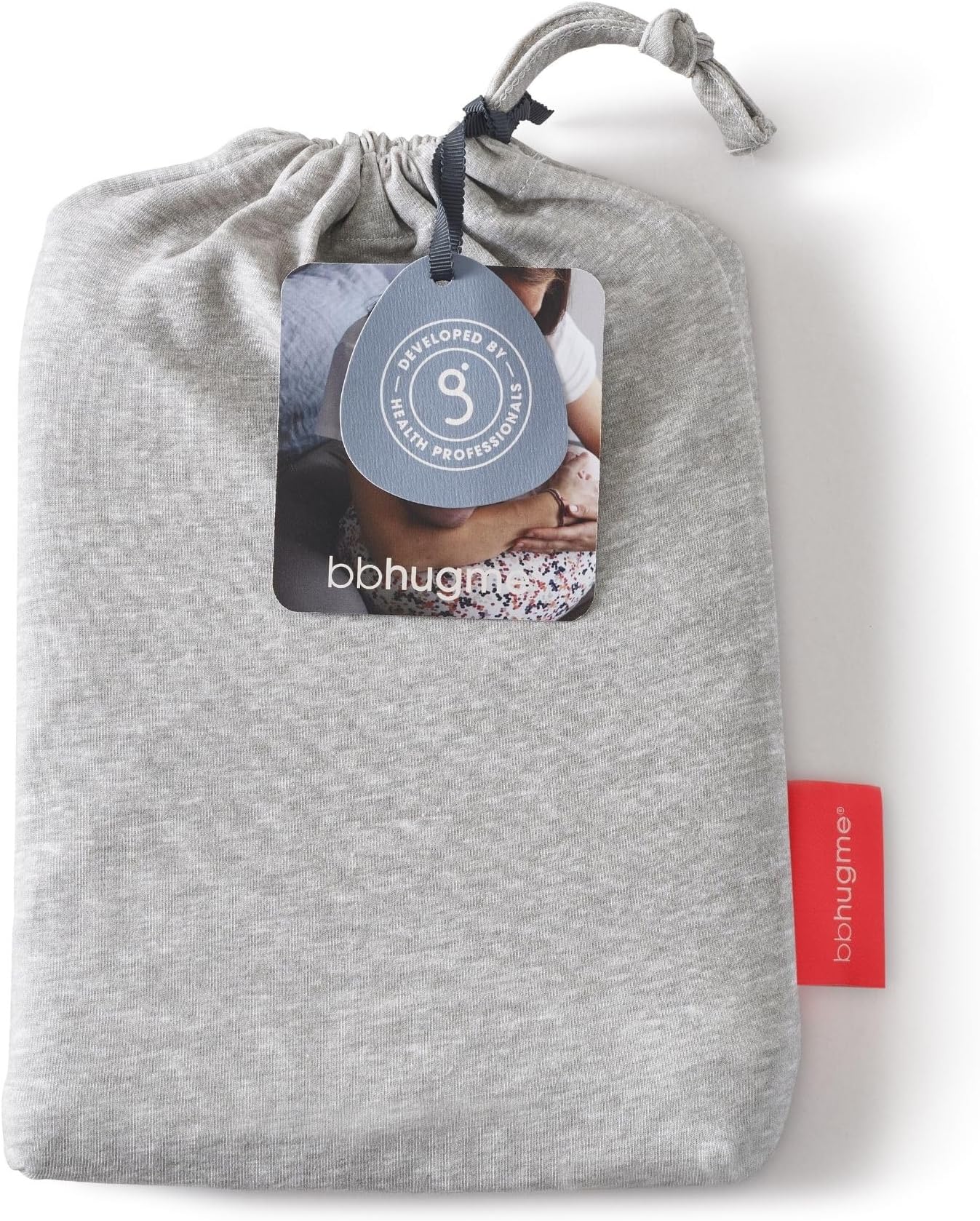 bbhugme Nursing Pillow Cover - Cotton Jersey Fabric - Fits Nursing Pillow for Breastfeeding, Bottle Feeding and Bonding - Cover Only, Nursing Pillow Sold Separately, Grey Melange