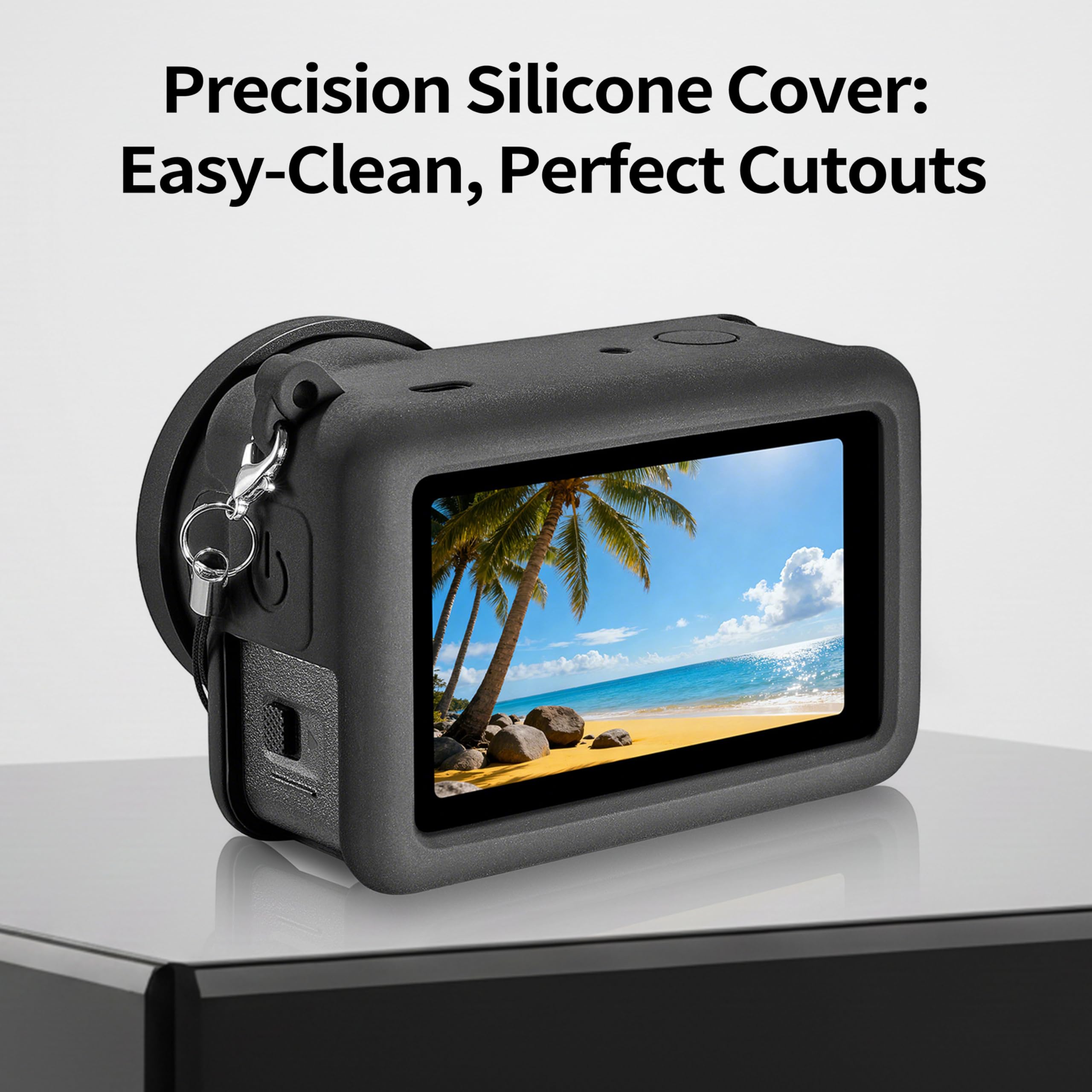 Silikonowe etui ochronne do DJI Action 6 z pokrywą obiektywu i smyczą do DJI Osmo Action 6, akcesoria, odporne na uderzenia, zarysowania, zmywalne, antypoślizgowe, pyłoszczelne