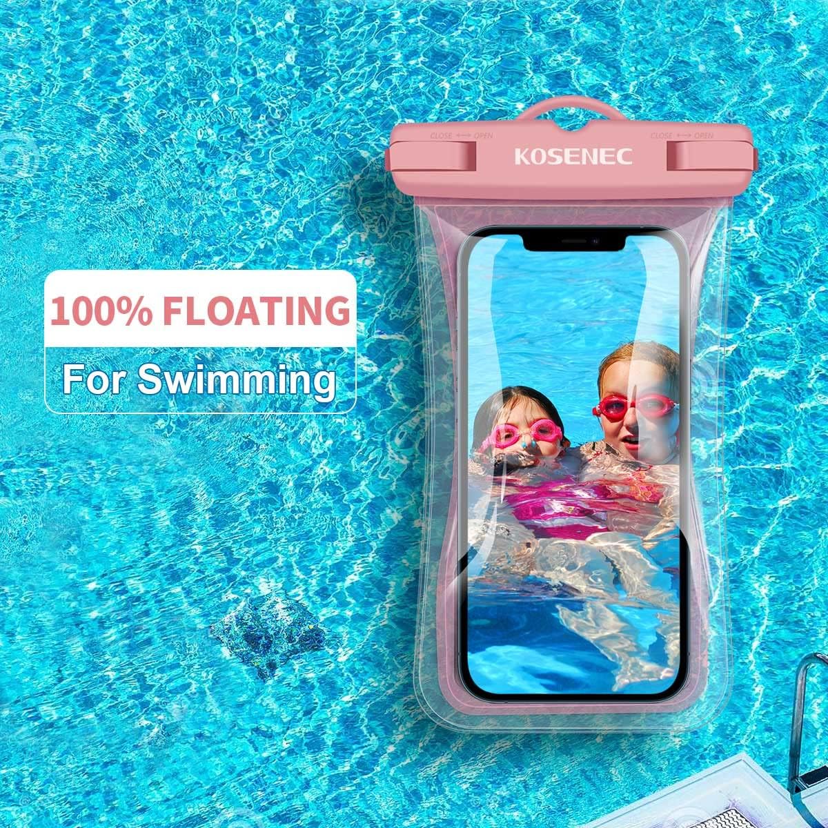 Universal Waterproof Pouch, Floating IPX8 Waterproof Phone Case, Float Waterproof Phone Holder Cellphone Dry Bag for iPhone 14 Pro Max Mini 13 12 11 XS XR X 8 Galaxy S10 S9 Google Pixel HTC Up to 6.9"