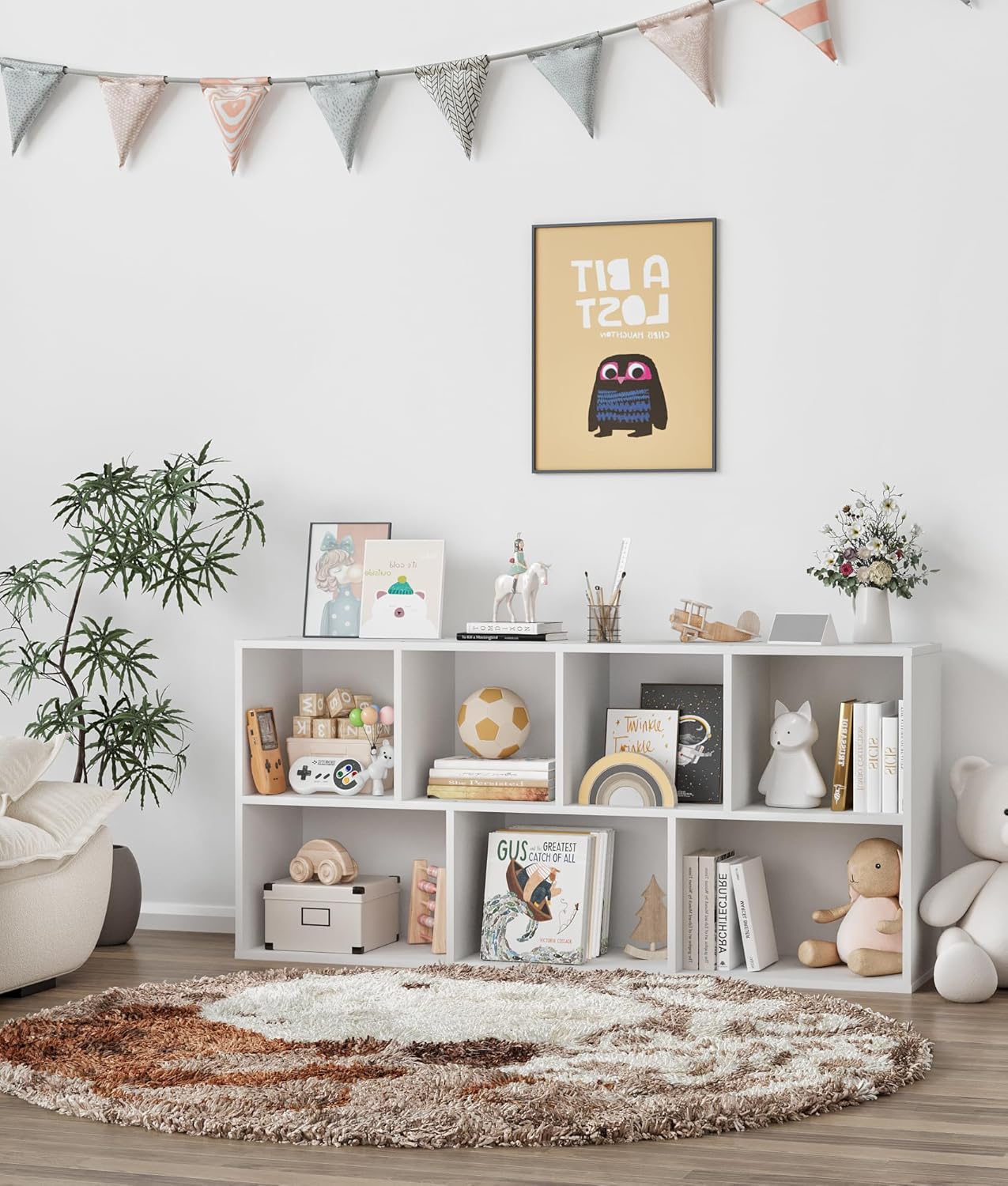 Montessori Toy Storage, Toddler Toy Organizers and Storage Kids Shelf Organizer for Classroom Playroom Kids Room, White