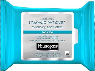 Hydrating Makeup Remover Face Wipes, Pre-Moistening Facial Cleansing Towelettes to Condition Skin & Remove Dirt, Oil, Makeup & Waterproof Mascara, Alcohol-Free, Value Pack 25 ct