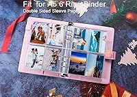 Vista 2 de Paquete de 30 fundas para carpeta A5 de 6 anillos con 240 bolsillos, fundas para tarjetas de intercambio de 2.5 x 3.5 pulgadas, protector de página
