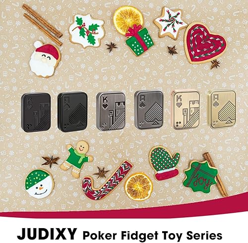 Miniatura 6 de JUDIXY Fidget Slider, tarjeta de metal de póquer, juguete para la ansiedad, juguete para la ansiedad, para adultos y adolescentes, alivia el estrés