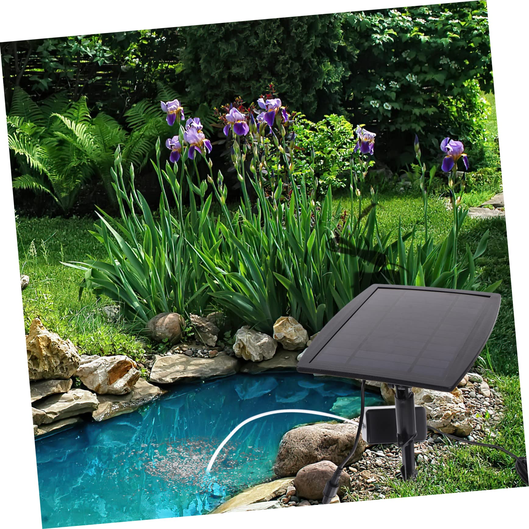 Solarbetriebene Aquarium Luftpumpe Bsv-ap005 für Fischbecken | 3, 7v 1800mah, 1l/min Fördermenge, Kunststoffgehäuse, 50 Db, Rund 22 Stunden Laufzeit Zufällige Farbe