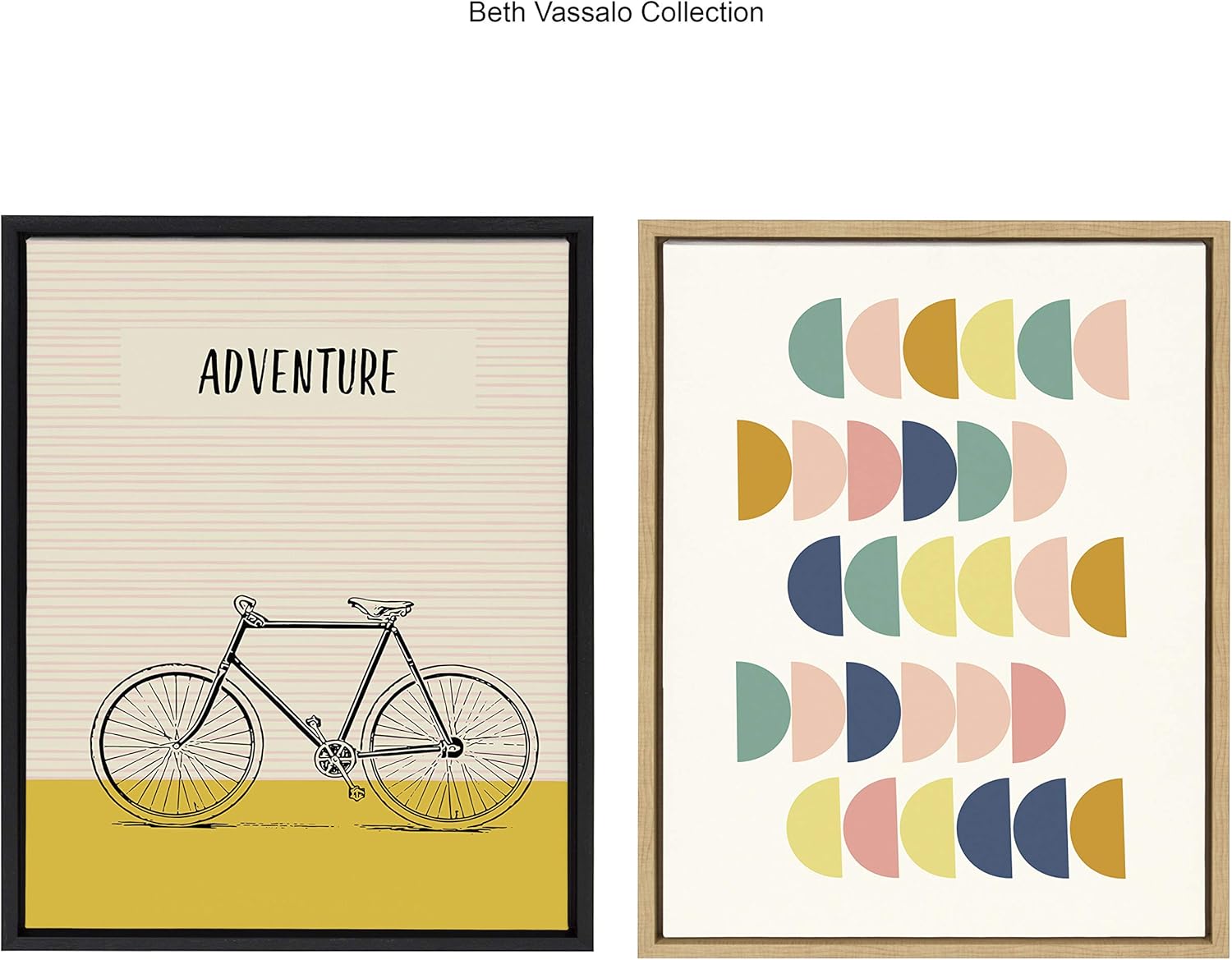 Yellow Adventure Bike Print on Canvas with Black Frame
