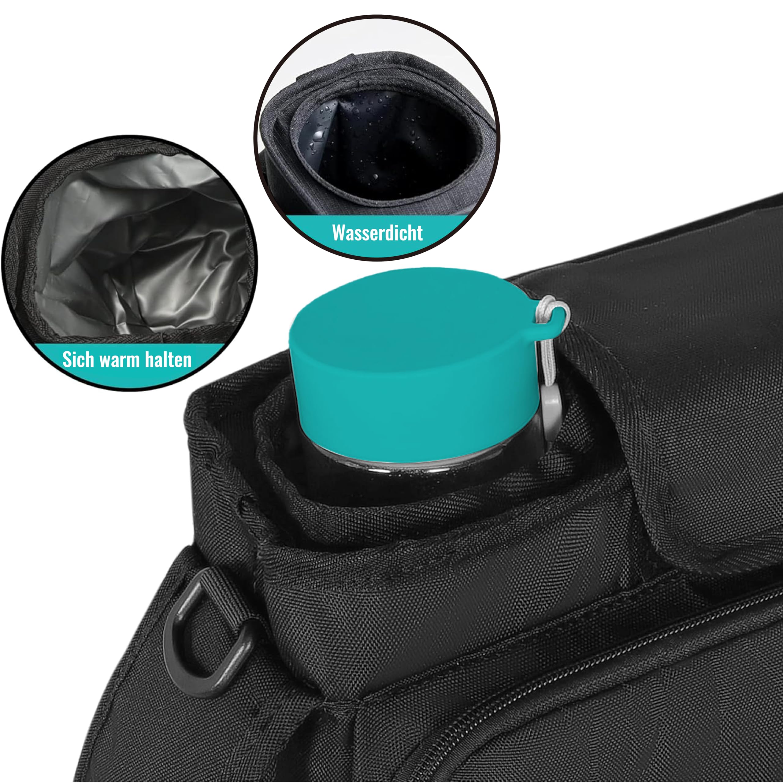 Organizador de cochecito universal con portavasos aislado, portavasos, bolsa para cochecito Accesorios para niños con bolsillo con cremallera, correa para todos