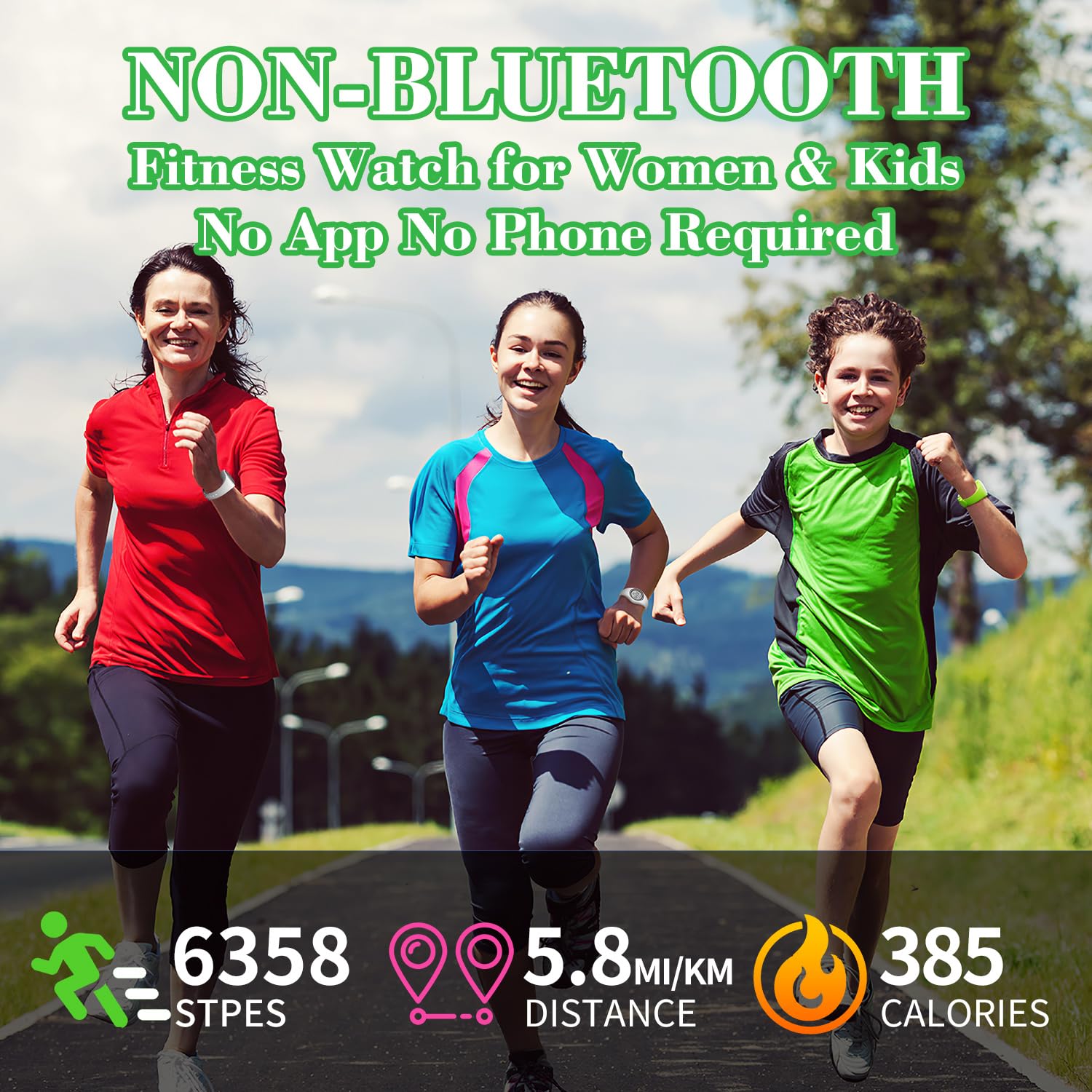 Orologio Pedometro Fitness Tracker Senza App/Bluetooth, Orologio Digitale Impermeabile con Cronometro Sveglia Contacalorie Contatore di Distanza Contapassi, Orologio Sportivo per Donna e Bambini