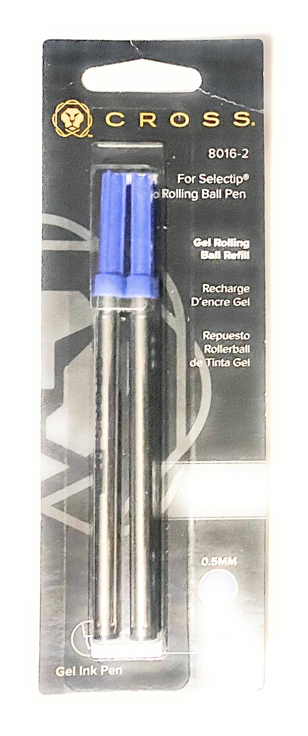 A.T. Cross Cross Selectip Rollerball Pen Refill, Dual Pack, 0.5mm Fine Point (Blue)