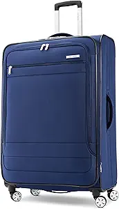 Samsonite Aspire DLX Softside Expandable Luggage with Spinner Wheels, Checked-Large 29-Inch, Blue Depth