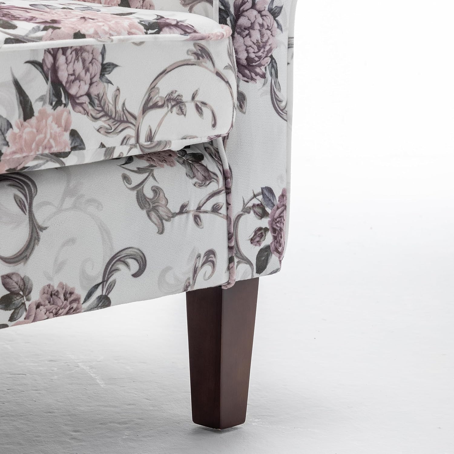 Classic Accent Armchair with Birch Wood Frame and Comfortable Rolled Armrests, Arm Chairs for Living Room, Bedroom and Office Decor, 03 Printed Fabric