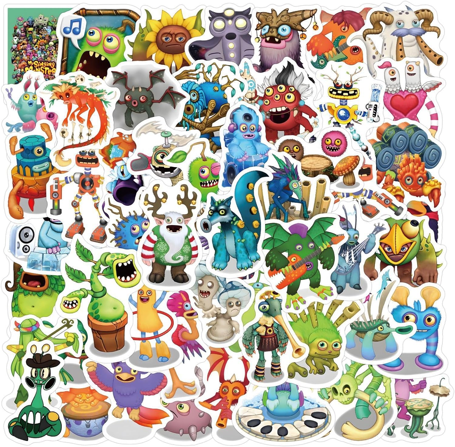 160Pcs My Singing Monster Stickers for Kids Classroom Decor, Water Bottle, Teacher Rewards, Waterproof Aesthetic Laptop Sticker for Teens Girls Kids Adults
