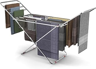 SUNDRY Steel-Pro Folding Cloth Drying Stand, Drying Rack,Stand for Clothes Heavy Base Stainless Steel, Lightweight Foldable Laundry Rack (3 Year Manufacturer Warranty)