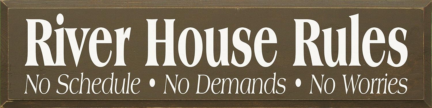 Wooden Sign - River House Rules (Black)